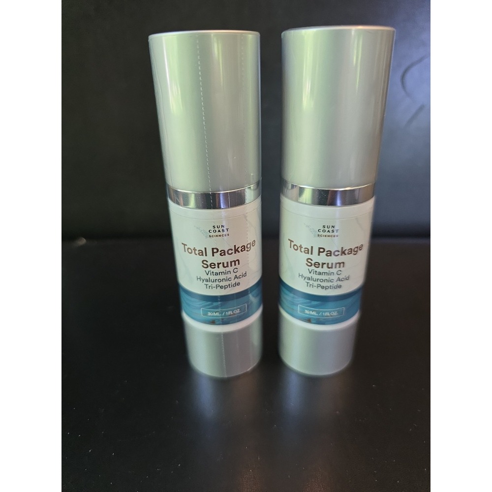 2x Sun Coast Sciences TOTAL PACKAGE SERUM Vit C HA Peptide Lot Sealed